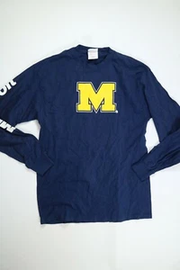 Mens Port And Company Blue University Of Michigan Long Sleeve Shirt Medium EUC - Picture 1 of 4