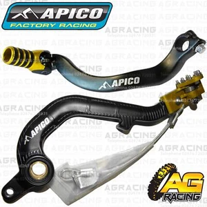 Palanca de pedal de freno trasero y engranaje Apico negro amarillo para Suzuki RM 125 2001-2008 - Imagen 1 de 1