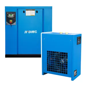 7.5KW 10Hp Rotary Screw Air Compressor 3 Phase + 35CFM Refrigerated Air Dryer - Picture 1 of 5