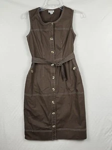 Isaac Mizrahi Target Womens Sz 2 Chocolate Brown Shirt Dress Preppy Twee Retro - Picture 1 of 11