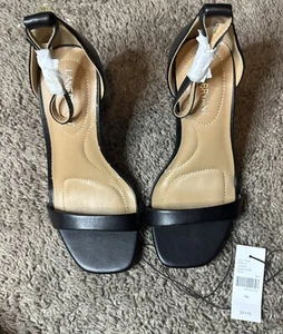 New Lane Bryant stilleto high heel dress shoe ankle strap and toe strap, size 7W - Picture 1 of 4