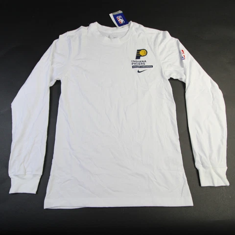 Indiana Pacers Nike NBA Authentics Nike Tee Long Sleeve Shirt Men's White New Cover