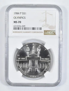 1984 P Olympic LA Commemorative Silver Dollar NGC MS70 - Picture 1 of 5