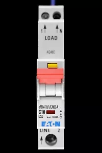 EATON 10 AMP CURVE C 10kA 30mA RCBO TYPE A EMCH110R30C ERBM-10/1/C/003 - Picture 1 of 6