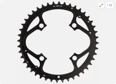 Truvativ Outer Chainring - 44T BCD 104mm - Aluminum - Black 11.6215.087.000 - Image 1 of 2