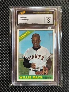 1966 Topps Willie Mays CSG 3 - Picture 1 of 4