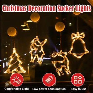 LED Christmas Window Lights Battery Light Warm Colored Tree Suction Cup Lighted - Picture 1 of 17