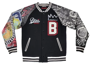 Giacca Jean Michel Basquiat Uomo XL Graffiti Art Letterman di Ron Bass - Foto 1 di 19