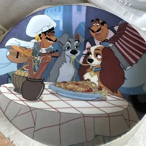 Vintage Knowles Lady & The Tramp Collectors Plate w/ COA "First Date" 1993 - Picture 1 of 4