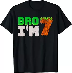 Birthday Boy 7th Birthday I'm 7 Year Old Gamer Pixel Number T-Shirt Hoodie - Picture 1 of 19