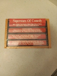 Superstars of Comedy: 4 Cassette Tape Collection NEW AND SEALED Wood Crate - Picture 1 of 3