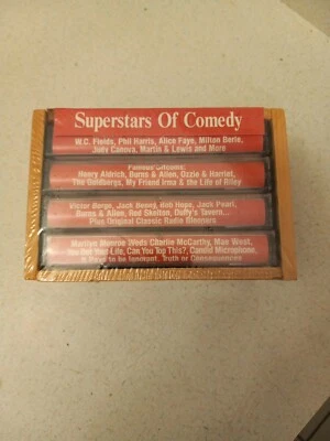 Superstars of Comedy: 4 Cassette Tape Collection NEW AND SEALED Wood Crate  - Image 1 of 3