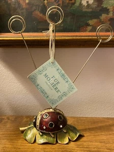 Vintage Strass Marienkäfer Foto/Notizhalter Neu mit Etikett - Bild 1 von 4