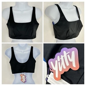 Yitty NWT Headliner Shaping Midi Bralette Medium Iconic Black Athleisure $65 - Picture 1 of 13