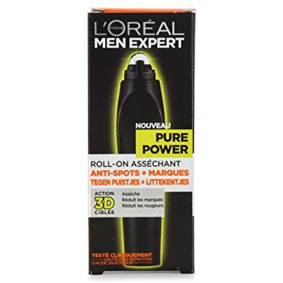 L'oreal Men Expert Pure Power Rodillo Dirigido para Piel Propensa al Acné Acción 3D 10 ml Foto 1 de 4