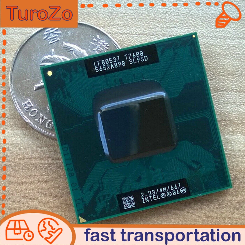 Intel Core 2 Duo T7600 2.33 GHz 667 4M Mobile Dual-Core SL9SD CPU Processor - Image 1 of 1