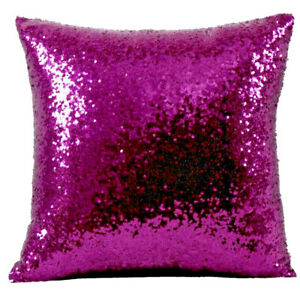 Gorg Purple Sequin Pillow Cover Decorative Glam Home Decor Cushion Sofa Chair
