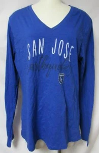 San Jose Earthquakes Women's Size X-Large Long Sleeve V-Neck T-Shirt A1 6444 - Picture 1 of 2