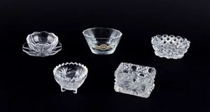 Fåglavik Glasbruk, Sweden. Five salt cellars in clear handmade glass. - Picture 1 of 7