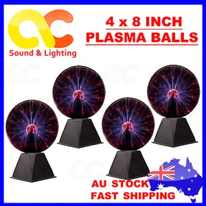 4 X 20cm Large Plasma Ball 8 inch Lamp Millennium Thunder Ball New Sound Auto - Picture 1 of 4
