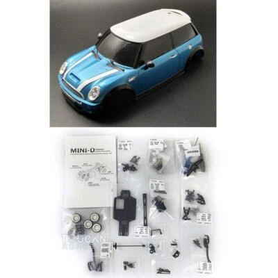 1/28  MINI Body Shell Chassis KIT DIY MINID AWD 4*4 Racing Drift RC Car Model - Image 1 of 4