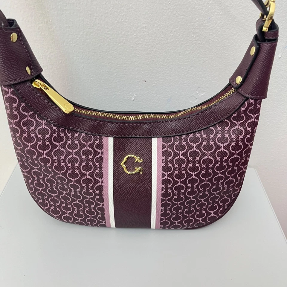 Bolso de Hombro C Wonder June Half Moon Signature (Color Púrpura/Vino) - PEQUEÑO Foto 1 de 4
