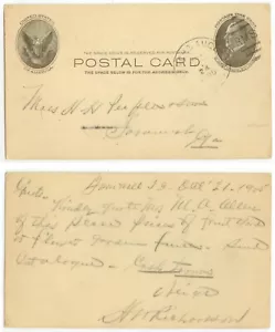 1905 Branch & Augusta railroad RPO sender at Barnwell South Carolina to Savannah - Picture 1 of 1