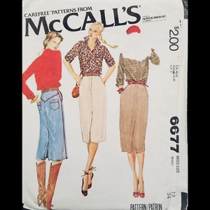 Vintage McCall's Straight Skirt & Buttoned Shirt Pattern #6677 Size 12 CUT - Picture 1 of 7