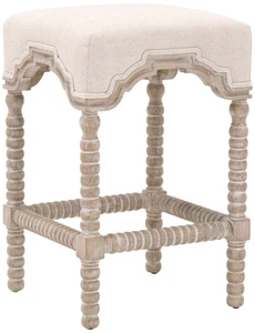 Rue 27" Bisque French Linen and Natural Gray Counter Stool - Picture 1 of 1