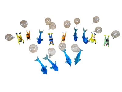 13 шт. микро ландшафт аквариум выдувное стекло пузырьки дельфины и акваланг украшение - Изображение 1 из 4