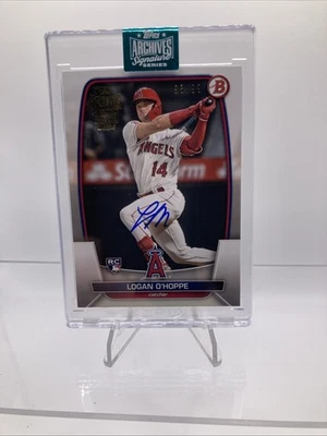2023 Topps Archives Signature Series /99  AU Logan O’hoppe Rookie RC Auto Angels - Image 1 of 4