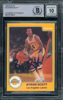1983-84 Star #22 Byron Scott RC Los Angeles Lakers BGS Autograph 10 - Image 1 of 2