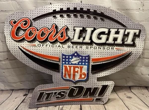 Insegna Coors Light NFL latta metallo sponsor ufficiale birra calcio è accesa - Foto 1 di 11