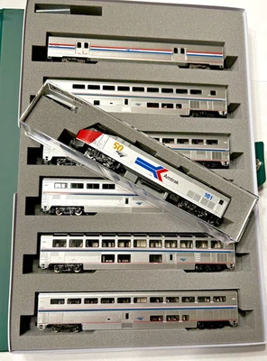KATO 101789 1766036 N Amtrak Superliner 6 Car Set W 50 ANN LOCO 10-1789 176-6036 - Image 1 of 3