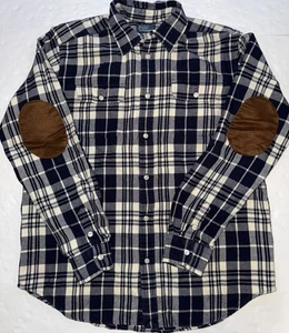 Vintage Polo Ralph Lauren Country blau kariert Flanell mit Ellenbogenpolster/Patch Gr. XL (18-20) - Bild 1 von 9