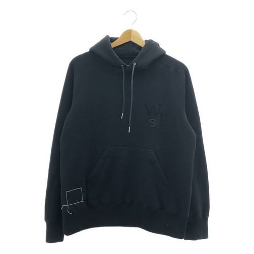 Felpa con cappuccio Sacai 2025SS WTAPS stampa floccata doppio tocco Flocky 2 nera uomo usata KLDR 0