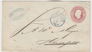 Hannover Ganzsache U 8 Hamburg - Harsefeld mit Absenderangabe 6.8.1862 - Bild 1 von 2