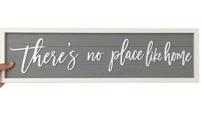 Rustic Wooden Wall Sign There’s No Place Like Home Farmhouse Style Home Decor - Image 1 of 3