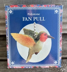 Vintage Polystone Fan Pull Hummingbird New In Package - Picture 1 of 7