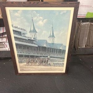1971 KENTUCKY DERBY RACE  SIGNED PRINT C.G. MOREHEAD 1971 - Picture 1 of 10