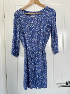 Marks And Spencer Autograph Weekend Blue Floral Short Sleeve Shirt Tunic Dress - Picture 1 of 6