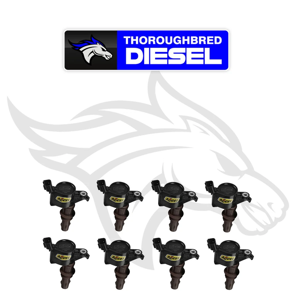 Paquete de 8 bobinas de encendido Accel 140033EK-8 SuperCoil para Ford 08-14 3 válvulas, negro Foto 1 de 1