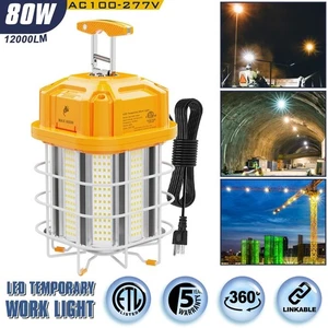 80W LED Temporary Work Light Construction High Bay LHanging Light Warehouse ETL - Picture 1 of 12