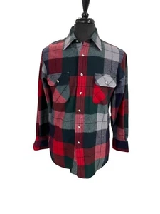 Oleg Cassini Mens Small Wool Nylon Blend Red Green Plaid Single Needle Tailoring - Picture 1 of 8