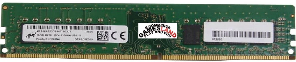 MICRON DDR4 DESKTOP 3200 MHZ 16GB 2RX8 PC4 3200AA-UB1-11 MTA16ATF2G64AZ-3G2J1 - Immagine 1 di 1