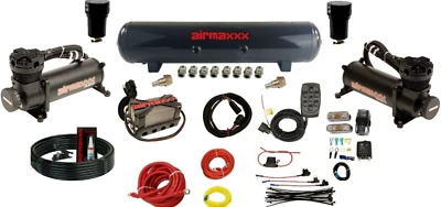 airmaxxx 480 Black Compressor Tank 3/8 200 psi Complete Air Ride Management Kit - Image 1 of 4
