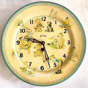 Vintage 1950S Smiths Tin Plate Wind Up Clock - Smiths Clock - Smiths Britain - Picture 1 of 10