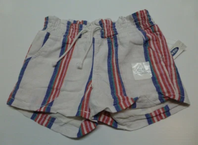 Old Navy Shorts Girls Size S (5-6) Striped Lined Linen Blend Shorts New - Image 1 of 3