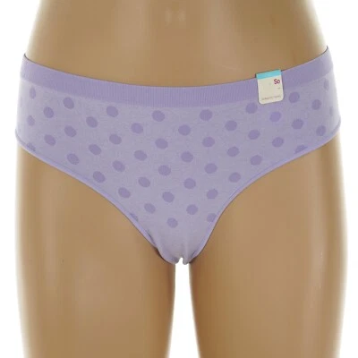 SO INTIMATES Junior's Size 11-13 LARGE Lavender POLKA DOT Seamless THONG Panties - Image 1 of 4