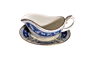 Gravy Boat & Underplate Revelry Blue by COALPORT - Picture 1 of 6